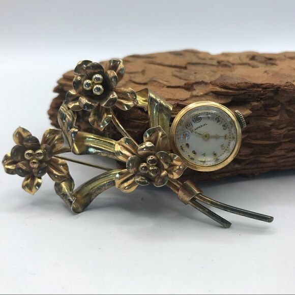 Vintage Imperial watch brooch  - Picture 3 of 6